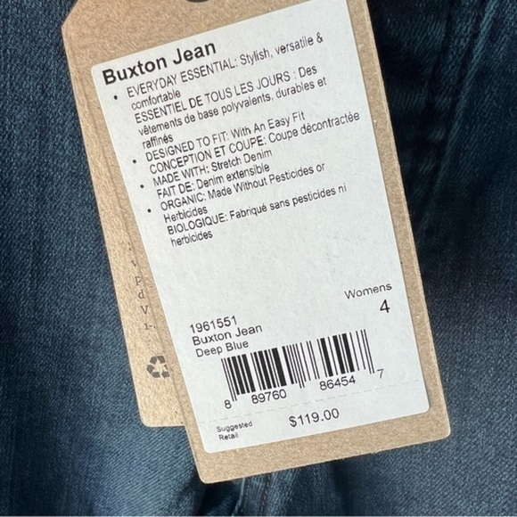 prAna Slim Boyfriend Fit Buxton Jeans, Deep Blue, Size 4/27 - Picture 15 of 16